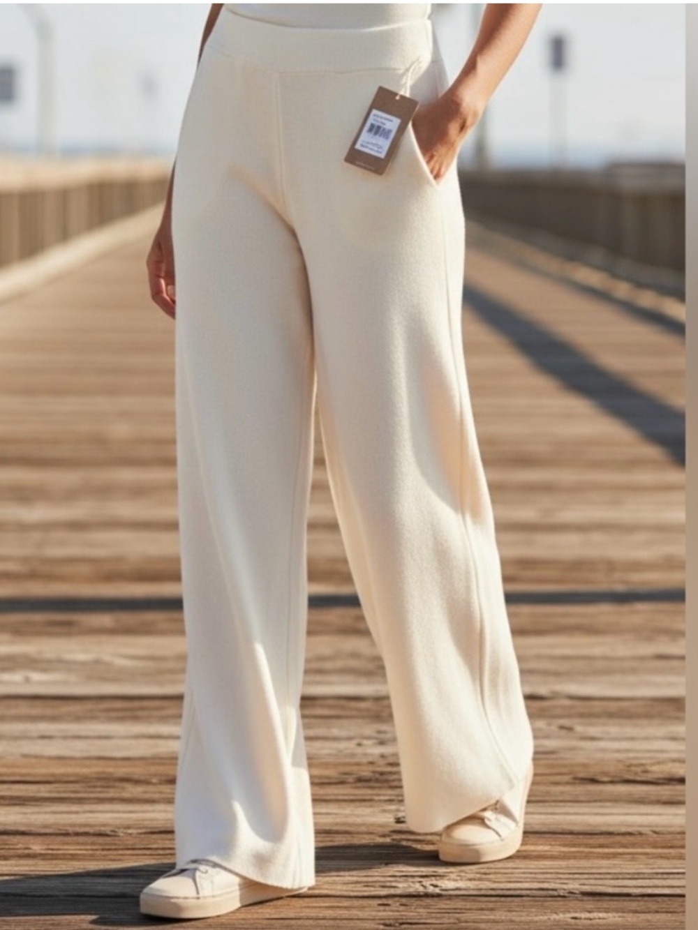 NWT Cyrus Bone Knit Wide Leg Pants Size SMALL Luxe Loungewear NWT Pull On $159
